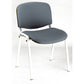 Sedia visitatore 4 gambe Unisit Dado D5B acciaio bianco - rivestimento eco grigio scuro - Conf. 2 pezzi - D5B/2/ET