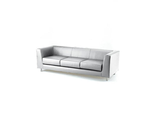 Divano attesa a 3 posti Unisit Quad QD3 schienale fisso - rivestimento tessuto similpelle bianco - QD3/KQ