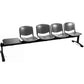 Panca 4 posti attesa Unisit Dado D54PT con tavolino - rivestimento Eco grigio scuro - D54PT/ET