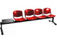 Panca 4 posti attesa Unisit Dado D54PT con tavolino - rivestimento Eco rosso - D54PT/ER