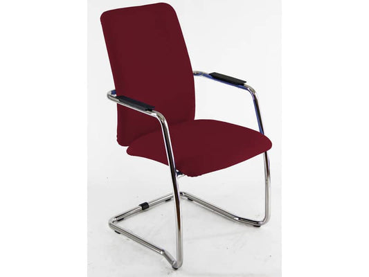 Sedia visitatore con slitta Unisit Lithium LTLTA schienale alto - rivest. ignifugo rosso - LTLTA/IR