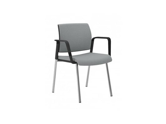Sedia visitatore 4 gambe Unisit Kind KI4GNBR rivestimento fili di luce grigio scuro - con braccioli KI4GNBR/F14