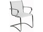 Sedia visitatore direzionale su slitta Unisit Pollux New PNV - rivestimento similpelle bianco - PNV/KQ