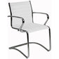 Sedia visitatore direzionale su slitta Unisit Pollux New PNV - rivestimento similpelle bianco - PNV/KQ