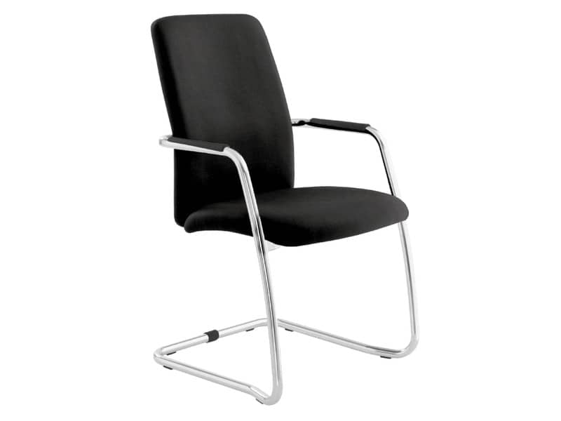 Sedia visitatore con slitta Unisit Lithium LTLTA schienale alto - rivest. Eco nero - LTLTA/EN