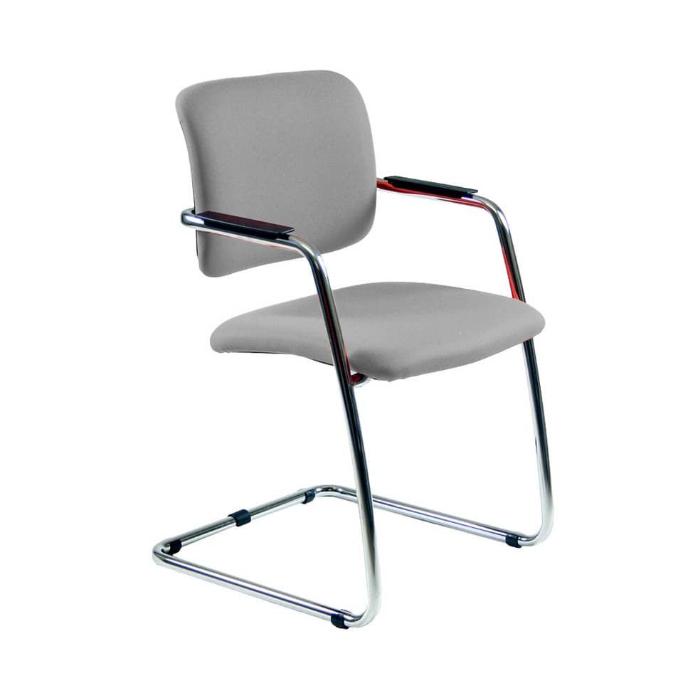 Sedia visitatore con slitta Unisit Lithium LTLT struttura cromata - rivest. fili di luce grigio impilabile LTLT/F14