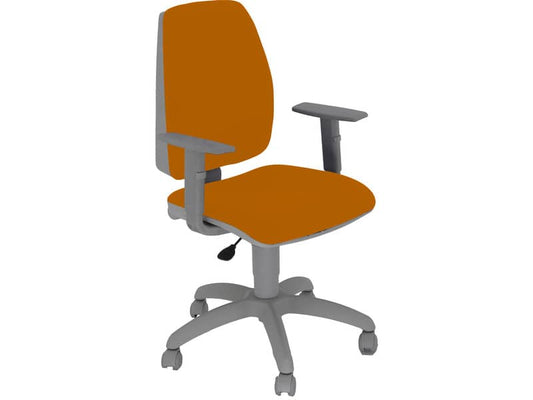 Sedia operativa girevole Unisit Jupiter JUBRG Eco smart - base grigia - rivest. Eco arancione - con braccioli - JUBRG/EA