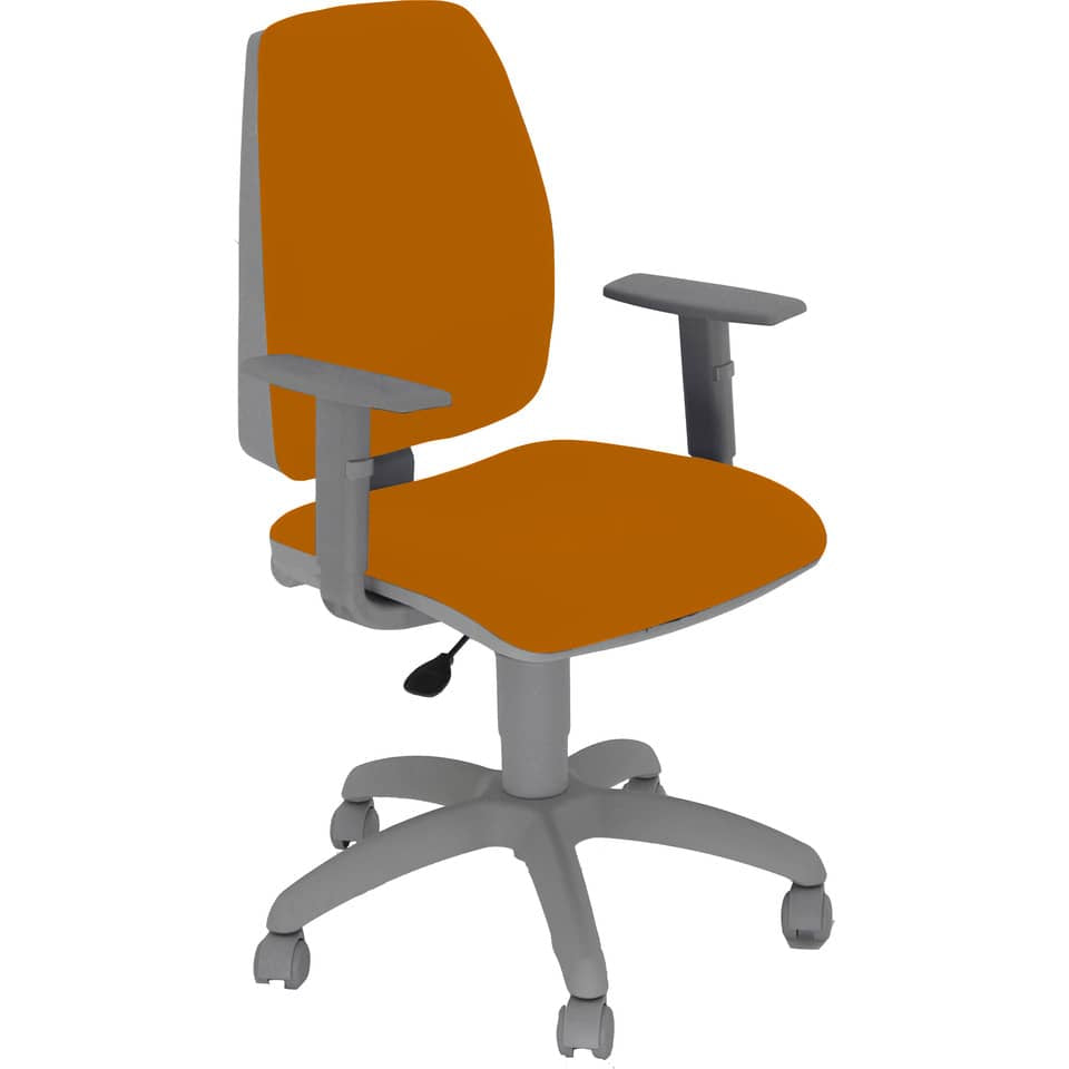 Sedia operativa girevole Unisit Jupiter JUBRG Eco smart - base grigia - rivest. Eco arancione - con braccioli - JUBRG/EA