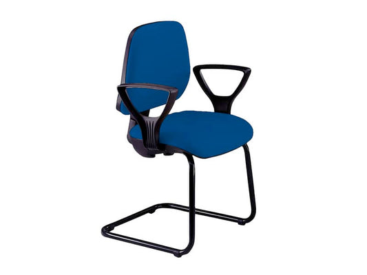 Sedia operativa visitatore Unisit Leda LDS Eco smart su slitta - rivestimento ignifugo - blu -LDS/IB
