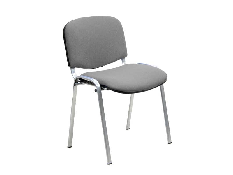 Sedia visitatore 4 gambe Unisit Dado D5C acciaio cromato - rivestimento eco grigio scuro - Conf. 2 pezzi - D5C/2/ET