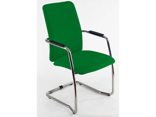 Sedia visitatore con slitta Unisit Lithium LTLTA schienale alto - rivest. Eco verde - LTLTA/EV