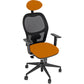 Sedia operativa girevole Unisit Hubble HUHUPG con poggiatesta - rivestimento Eco arancione con braccioli HUHUPG/BR/EA