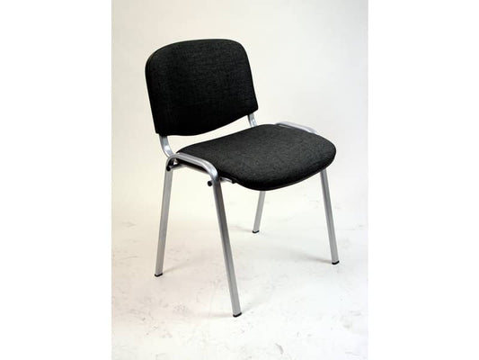 Sedia visitatore 4 gambe Unisit Dado D5C acciaio cromato - rivestimento eco nero - Conf. 2 pezzi - D5C/2/EN