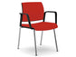 Sedia visitatore 4 gambe Unisit Kind KI4GNBR rivestimento  ignifugo rosso - con braccioli - KI4GNBR/IR