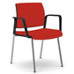 Sedia visitatore 4 gambe Unisit Kind KI4GNBR rivestimento  ignifugo rosso - con braccioli - KI4GNBR/IR