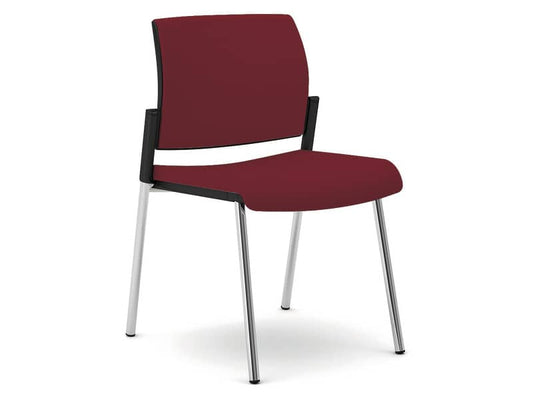 Sedia visitatore 4 gambe Unisit Kind KI4GTBB rivestimento ignifugo bordeaux - KI4GTBB/ID