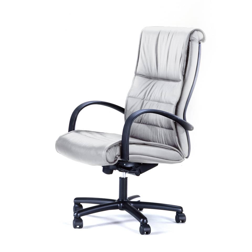 Poltrona direzionale girevole Unisit Gemini GMPY schienale fisso rivestimento similpelle bianco - GMPY/KQ
