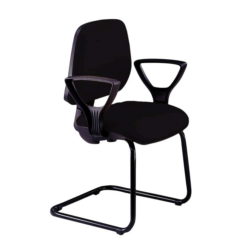 Sedia operativa visitatore Unisit Leda LDS Eco smart su slitta - rivestimento ignifugo - nero - LDS/IN