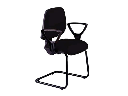Sedia operativa visitatore Unisit Leda LDS Eco smart su slitta - rivestimento ignifugo - nero - LDS/IN