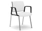 Sedia visitatore 4 gambe Unisit Kind KI4GNBR rivestimento pelle bianco - con braccioli - KI4GNBR/PQ