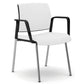 Sedia visitatore 4 gambe Unisit Kind KI4GNBR rivestimento pelle bianco - con braccioli - KI4GNBR/PQ