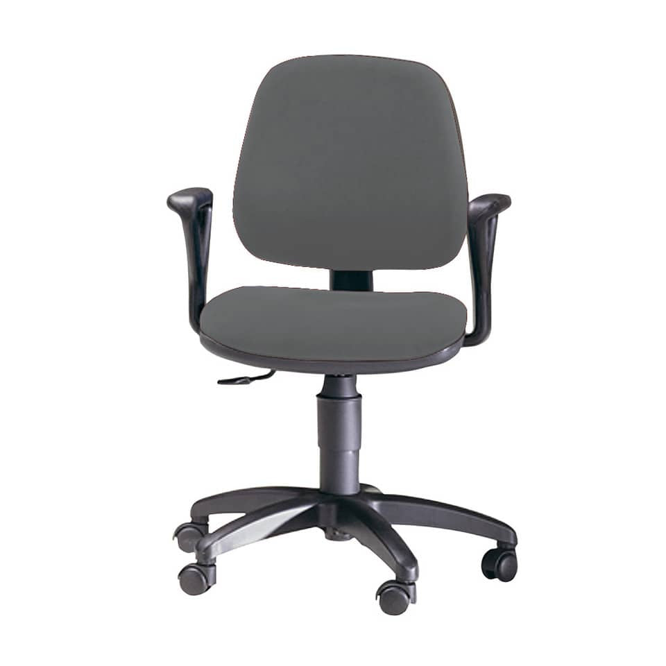 Sedia operativa girevole Unisit Leda LDB Eco smart - schienale basso - rivestimento Eco grigio - scuro LDB/ET