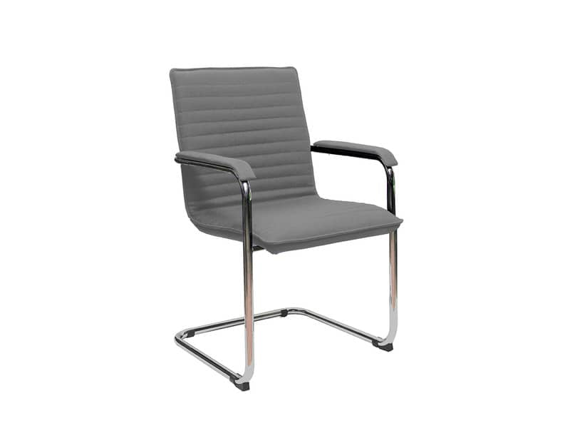Sedia visitatore su slitta Unisit Cyndy CNS - rivestimento ignifugo grigio scuro - con braccioli - CNS/IT