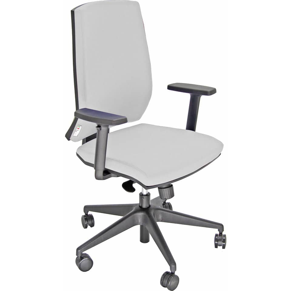 Sedia operativa girevole Unisit Larissa LR1S - rivestimento similpelle bianco - LR1S/KQ