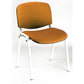 Sedia visitatore 4 gambe Unisit Dado D5B acciaio bianco - rivestimento eco arancione - conf. 2 pezzi - D5B/2/EA