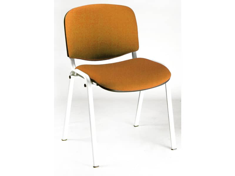 Sedia visitatore 4 gambe Unisit Dado D5B acciaio bianco - rivestimento eco arancione - conf. 2 pezzi - D5B/2/EA