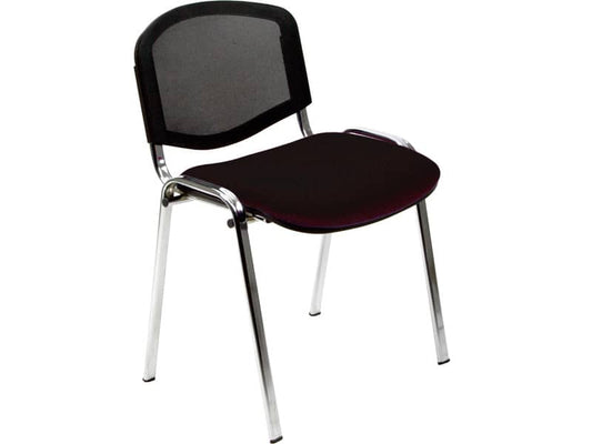 Sedia visitatore a 4 gambe Unisit Dado D5CN schienale in rete - rivestimento Eco nero - conf. 2 pezzi - D5CN/2/EN