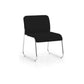Sedia visitatore su slitta Unisit Carosello CA1 - struttura cromata - rivestimento similpelle nero - CA1/KN