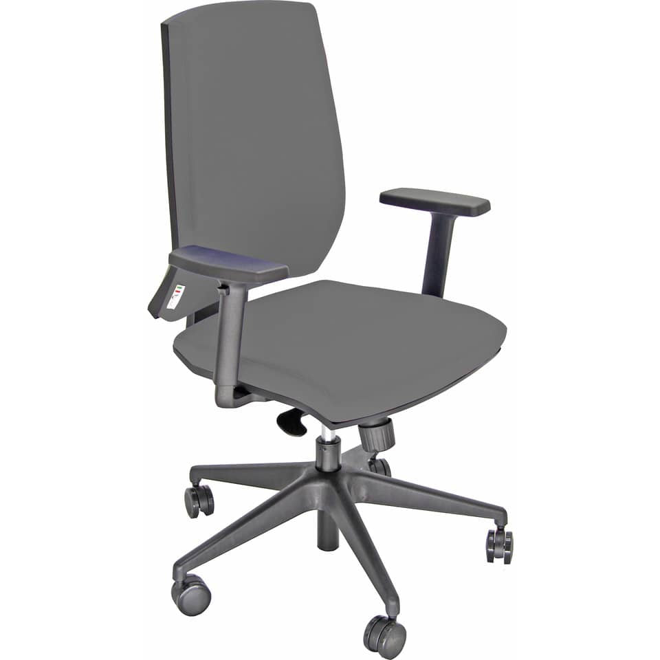 Sedia operativa girevole Unisit Larissa LR1S - rivestimento pelle grigio - LR1S/PT