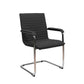 Sedia visitatore su slitta Unisit Cyndy CNS - rivestimento ignifugo nero - con braccioli - CNS/IN