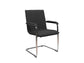 Sedia visitatore su slitta Unisit Cyndy CNS - rivestimento ignifugo nero - con braccioli - CNS/IN