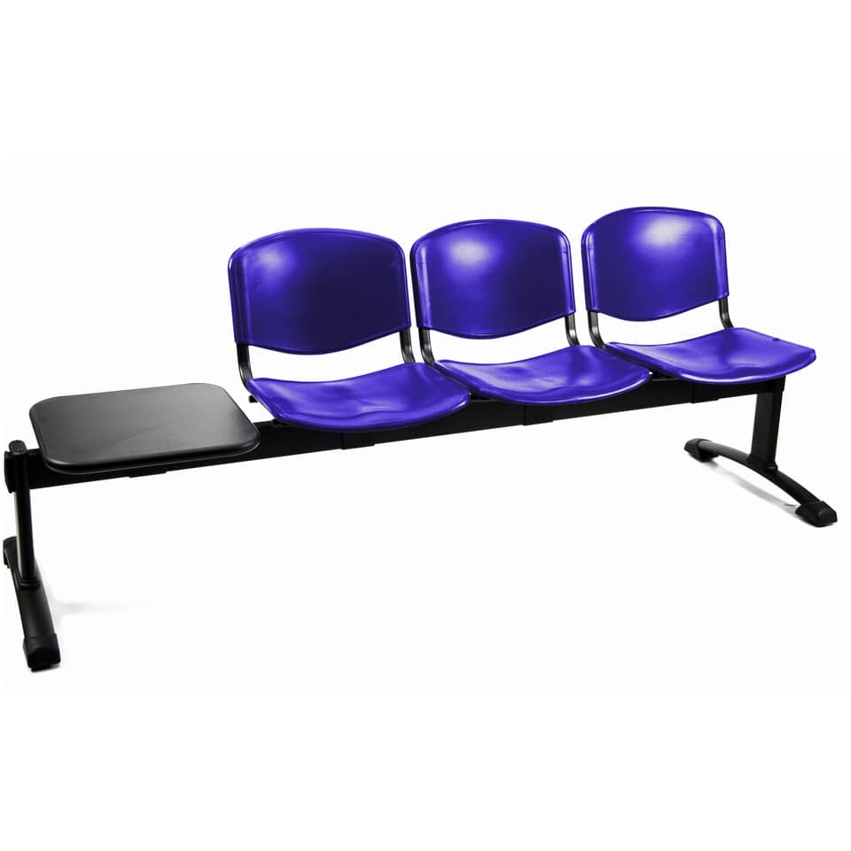 Panca 3 posti attesa Unisit Dado D5P3PT con tavolino - PPL blu D5P3PT/BL