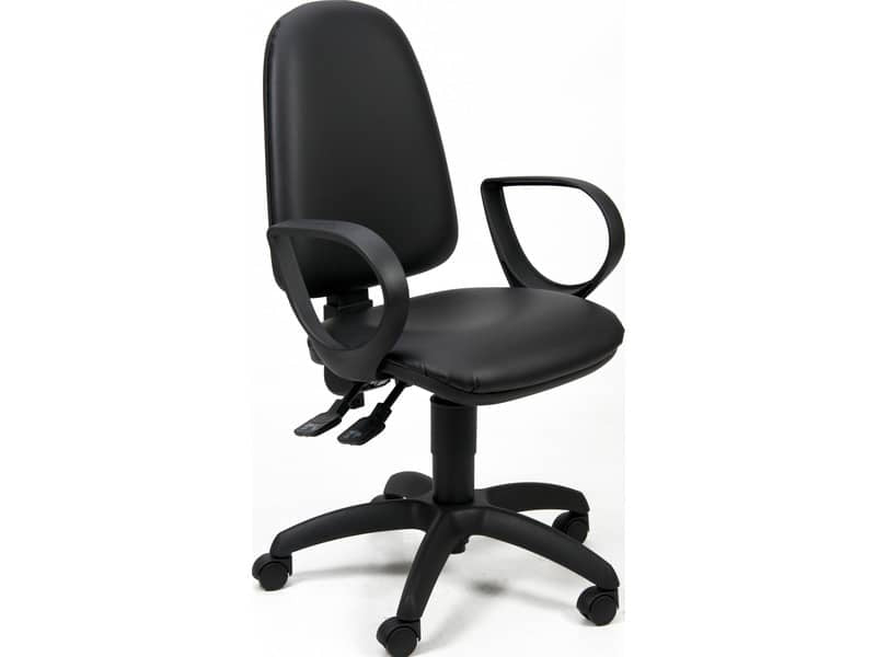 Sedia operativa girevole Unisit Jupiter JUYG Eco smart rivestimento similpelle nero - con braccioli - JUYG/BRJ/KN