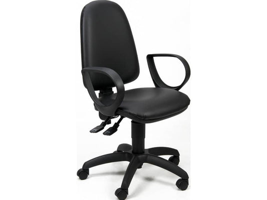 Sedia operativa girevole Unisit Jupiter JUYG Eco smart rivestimento similpelle nero - con braccioli - JUYG/BRJ/KN