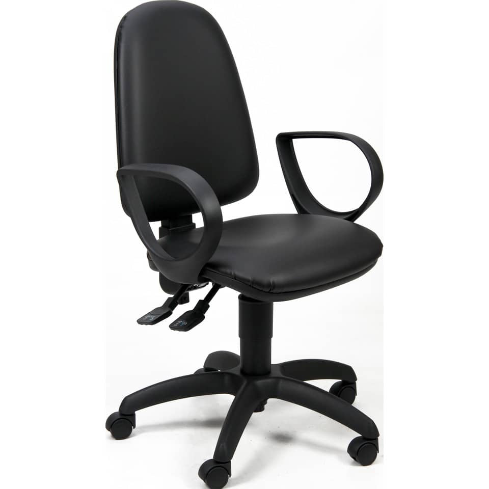 Sedia operativa girevole Unisit Jupiter JUYG Eco smart rivestimento similpelle nero - con braccioli - JUYG/BRJ/KN
