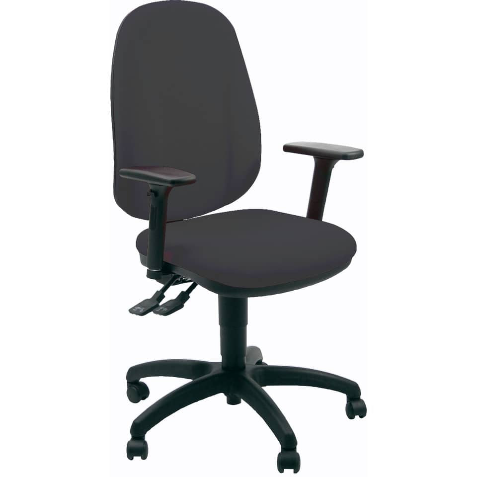 Sedia operativa girevole Unisit Giano GIGI Eco Smart riv. ignifugo grigio scuro - braccioli inclusi - GIGI/BR3D/IT