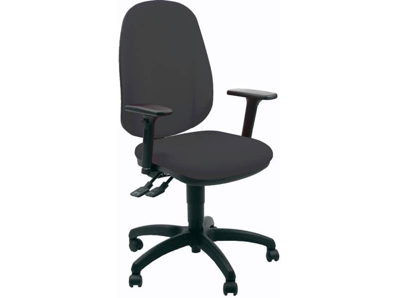 Sedia operativa girevole Unisit Giano GIGI Eco Smart riv. ignifugo grigio scuro - braccioli inclusi - GIGI/BR3D/IT