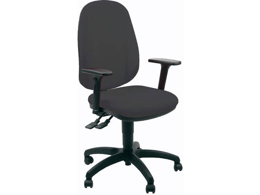 Sedia operativa girevole Unisit Giano GIGI Eco Smart riv. ignifugo grigio scuro - braccioli inclusi - GIGI/BR3D/IT