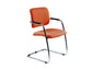 Sedia visitatore con slitta Unisit Lithium LTLT struttura cromata - rivest. Eco arancione - impilabile LTLT/EA