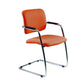 Sedia visitatore con slitta Unisit Lithium LTLT struttura cromata - rivest. Eco arancione - impilabile LTLT/EA