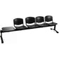 Panca 4 posti attesa Unisit Dado D54PT con tavolino - rivestimento Eco nero - D54PT/EN
