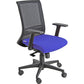 Sedia operativa girevole Unisit Gotha GHN schienale in rete nero rivestimento Eco blu - con braccioli - GHN/BR2D/EB