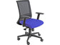 Sedia operativa girevole Unisit Gotha GHN schienale in rete nero rivestimento Eco blu - con braccioli - GHN/BR2D/EB