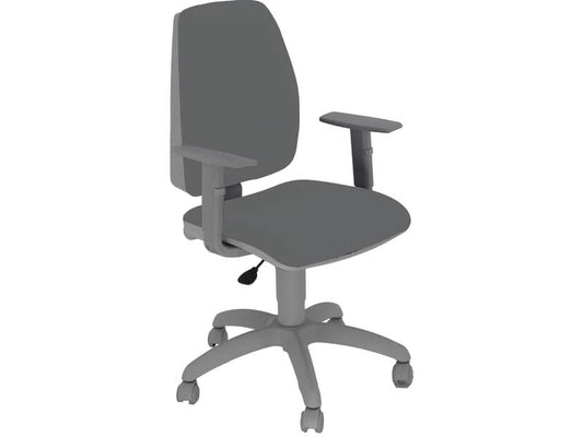 Sedia operativa girevole Unisit Jupiter JUBRG Eco smart - base grigia - rivest. ignifugo grigio con braccioli JUBRG/IT