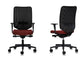 Sedia semidirezionale girevole Unisit Newair NWN - schienale rete nero - rivestimento ignifugo bordeaux - NWN/ID