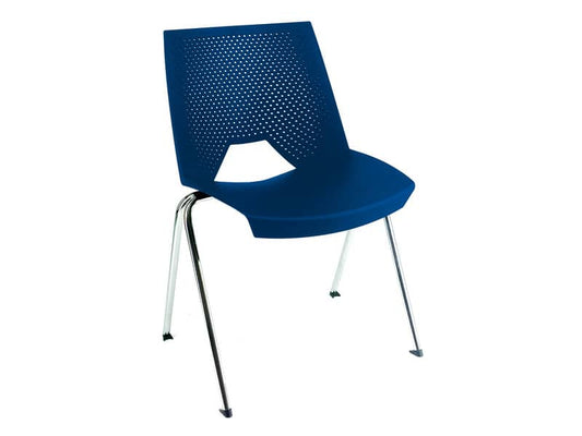 Sedia visitatore a 4 gambe Unisit Strike SKB schienale a rete - PPL blu SKB/BL